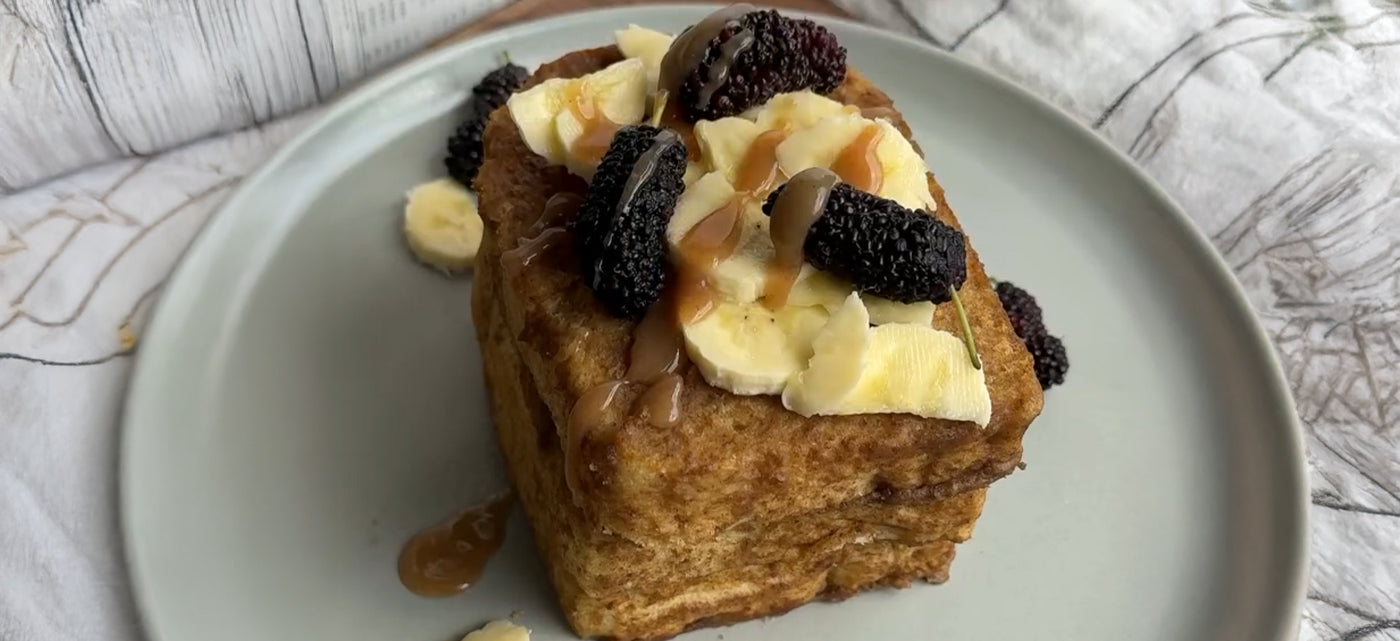 French toast with Caramel Date Sauce