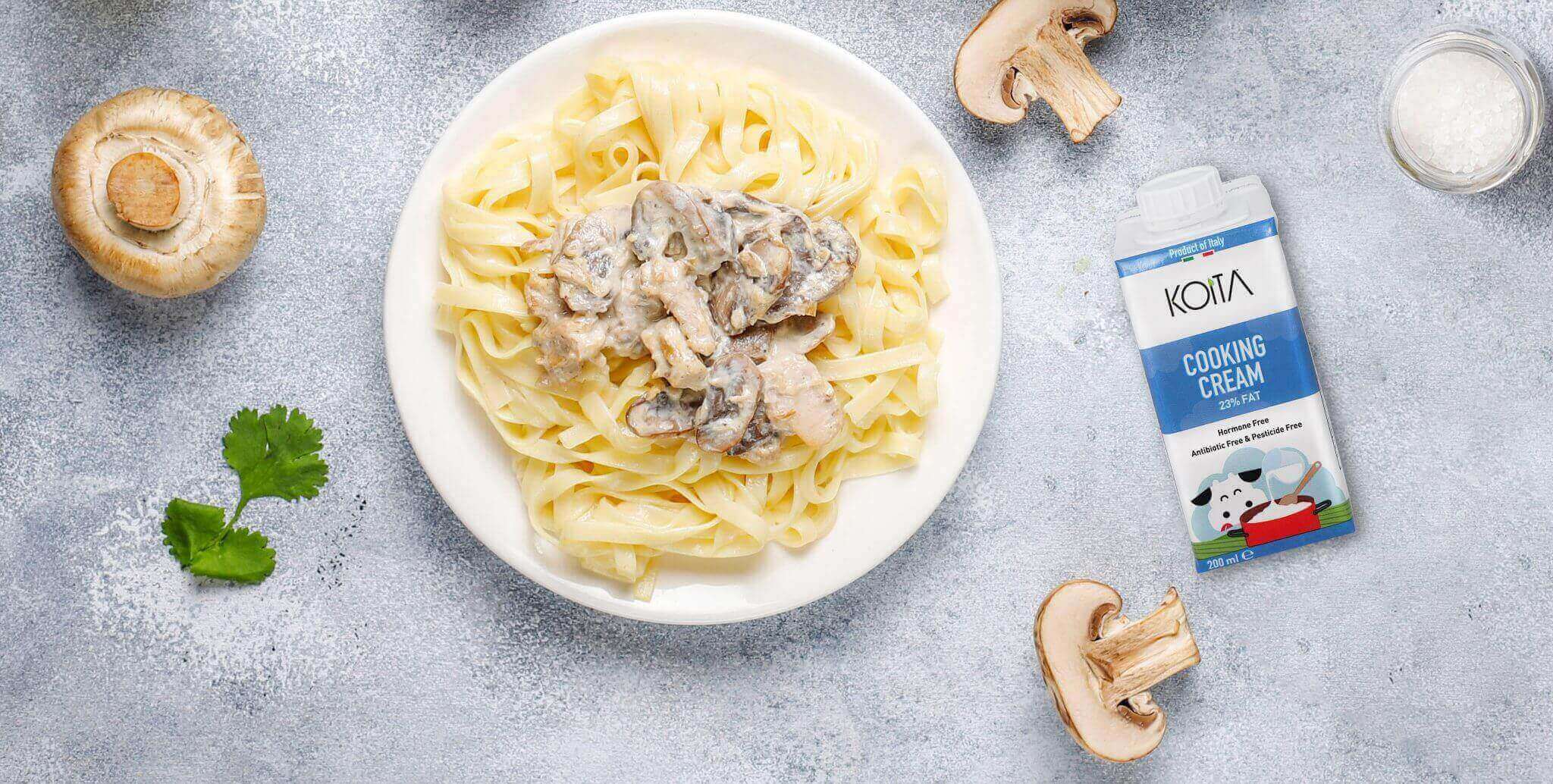 CREAMY MUSHROOM PASTA WITH KOITA COOKING CREAM
