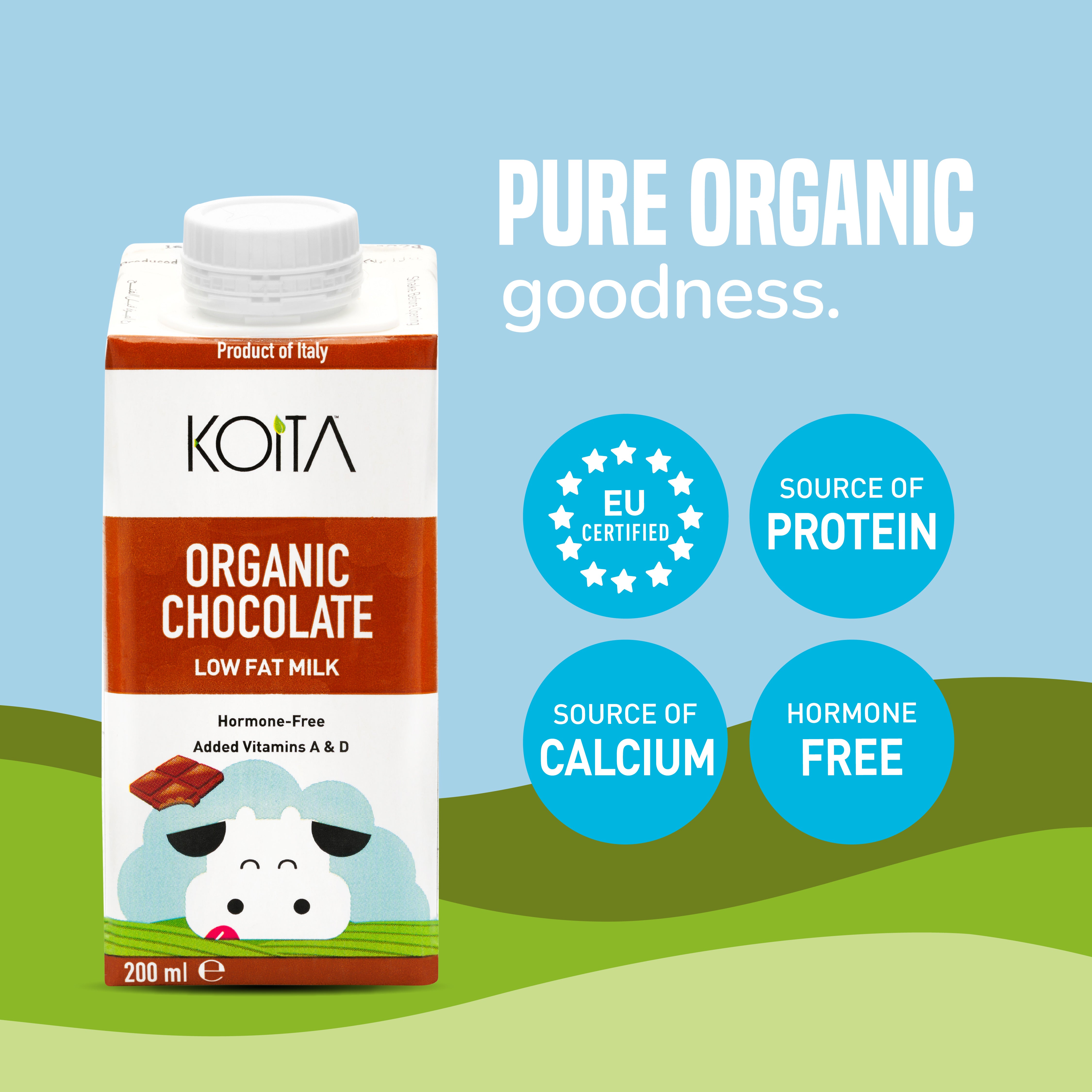 Organic Chocolate Low Fat Cow Milk 200ml