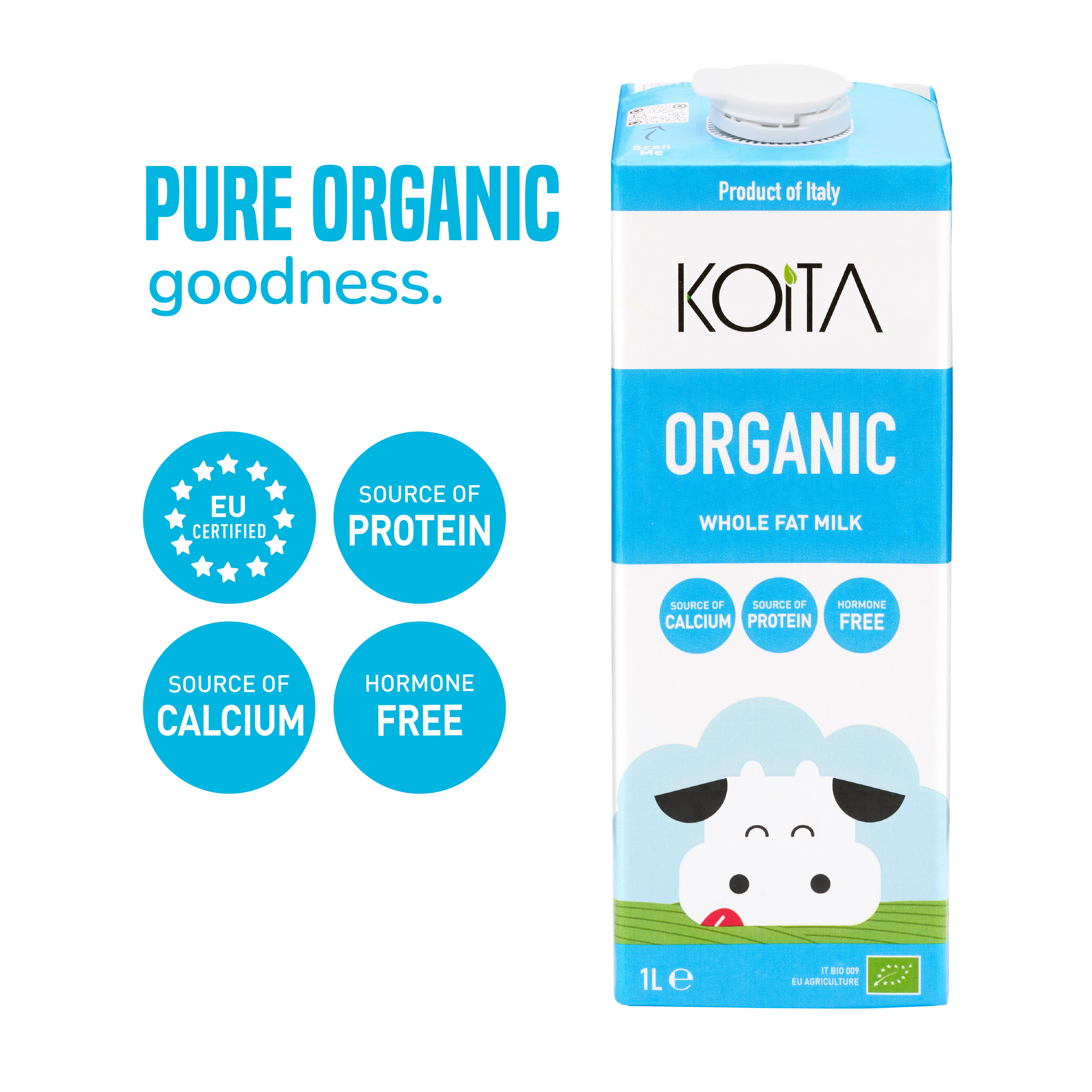 Organic Whole Fat Milk 1L