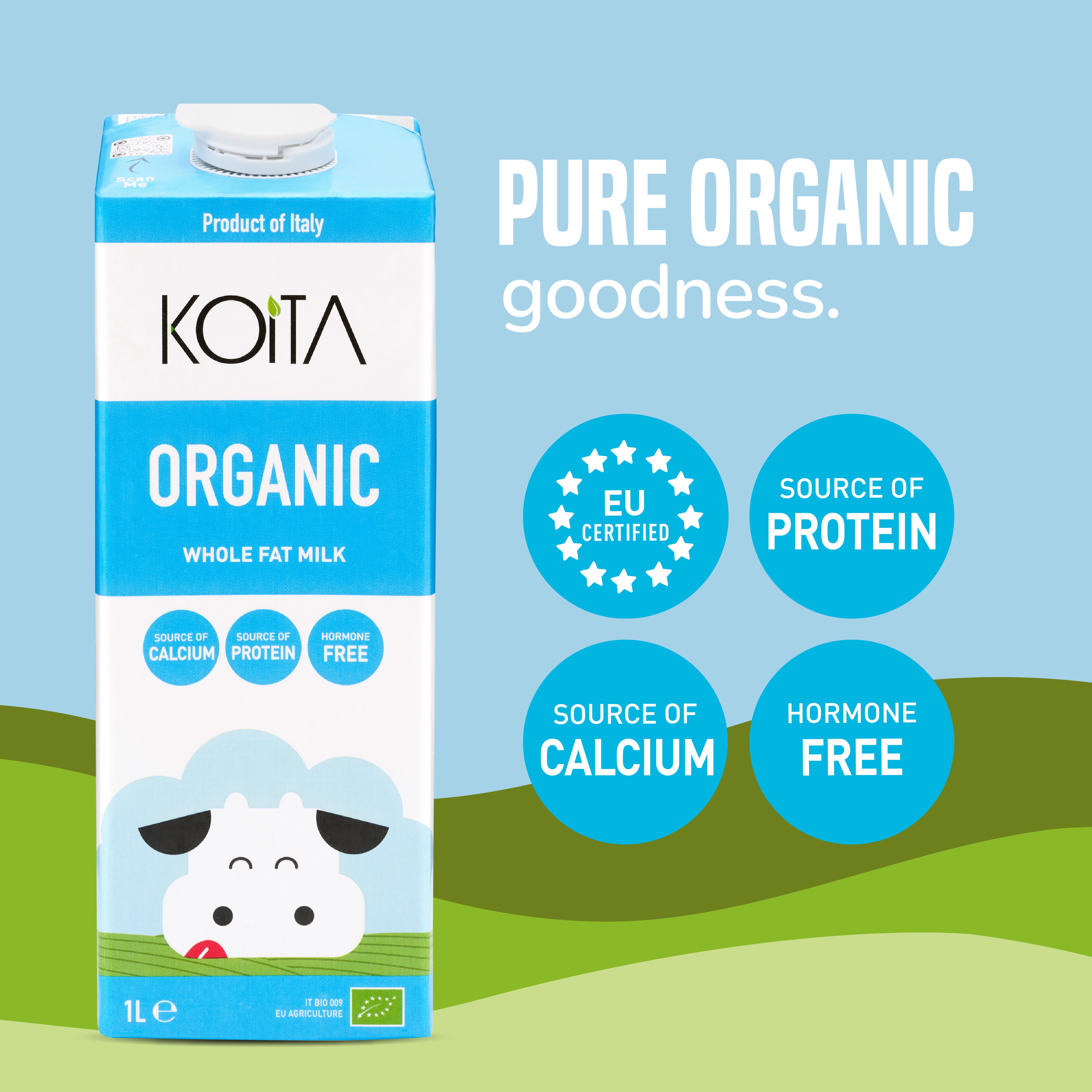 Organic Whole Fat Milk 1L