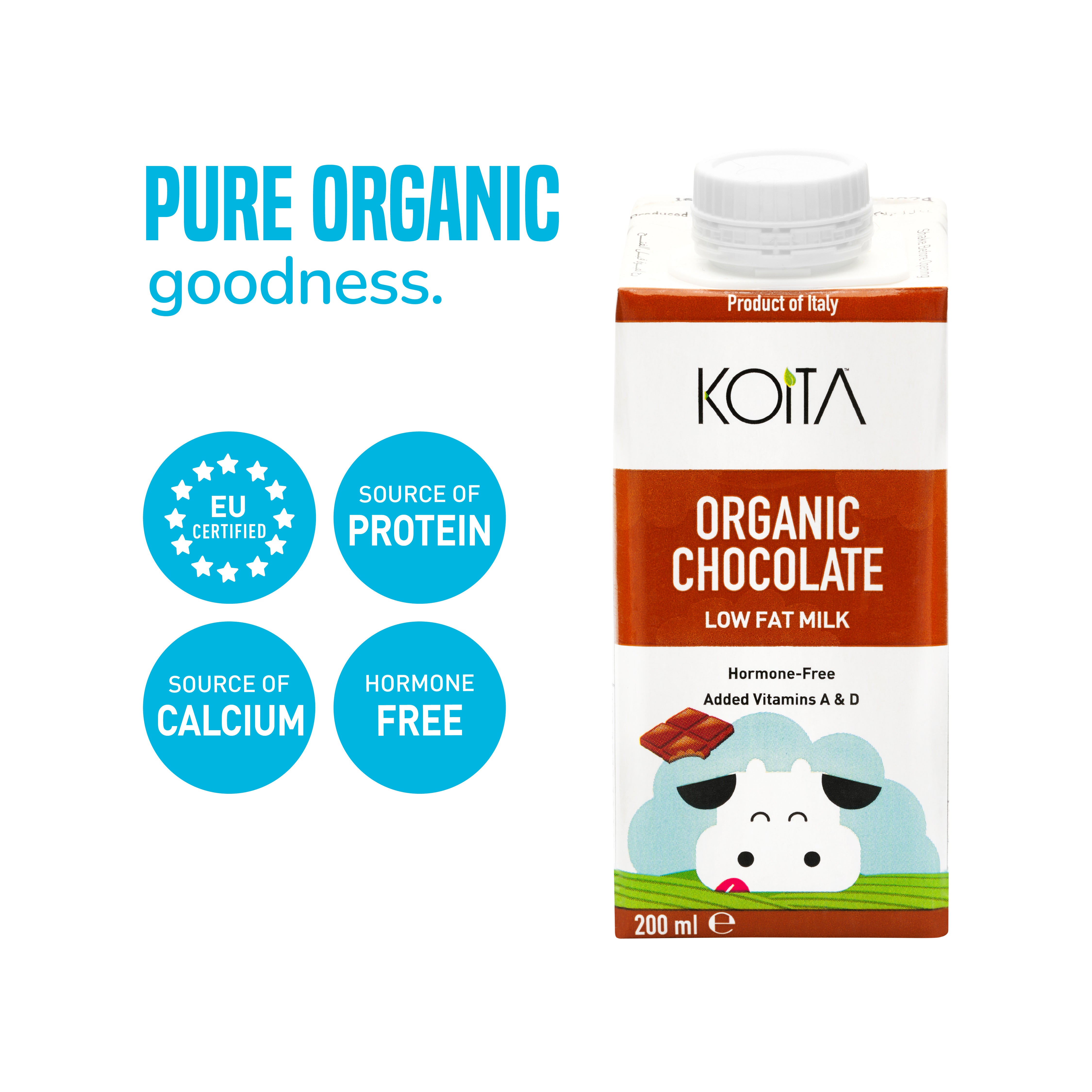 Organic Chocolate Low Fat Cow Milk 200ml