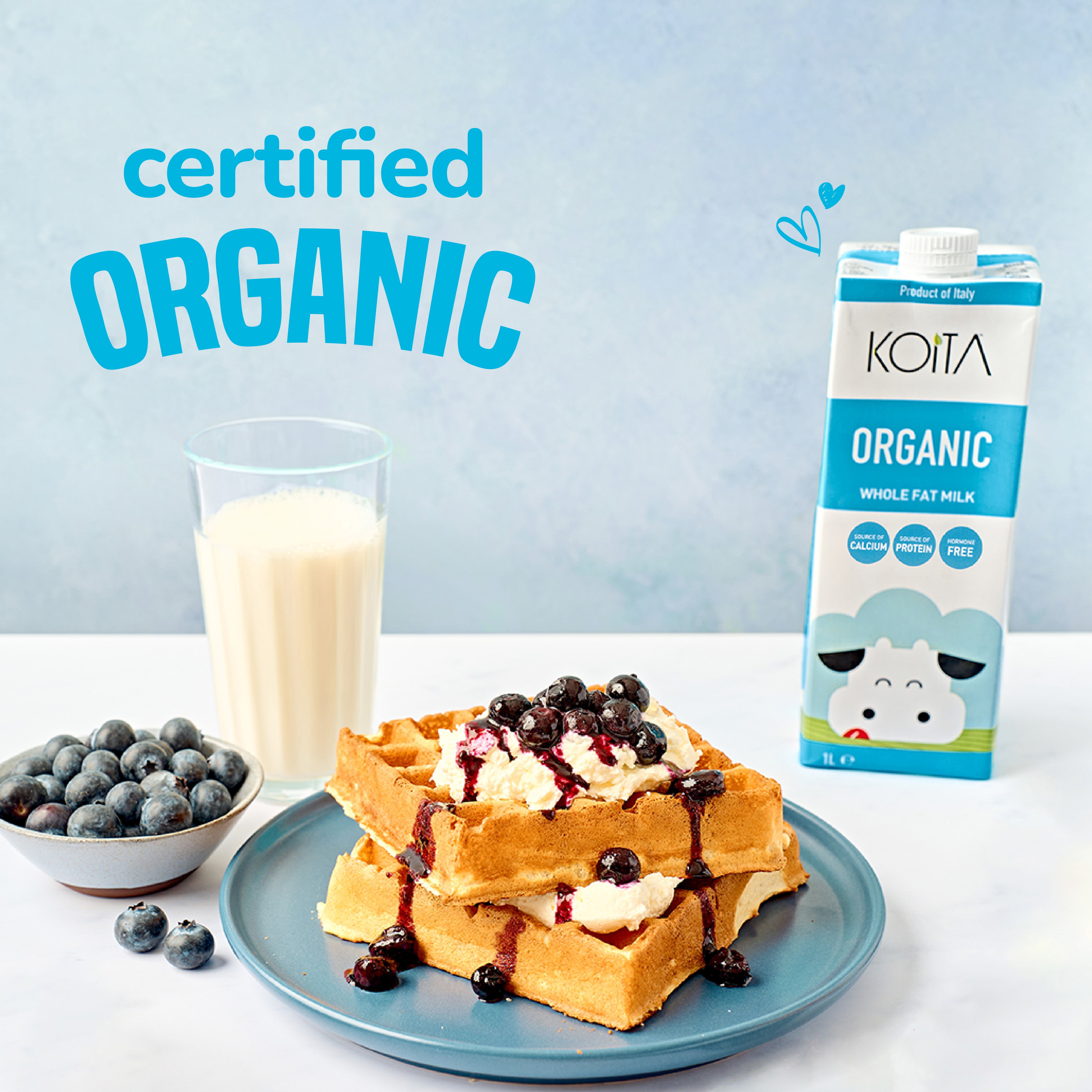 Organic Whole Fat Milk 1L